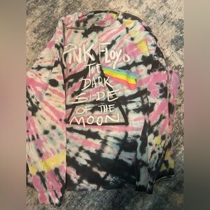 Pink Floyd Tie-Dye Long Sleeve Shirt in Pink, Black, Yellow, Blue